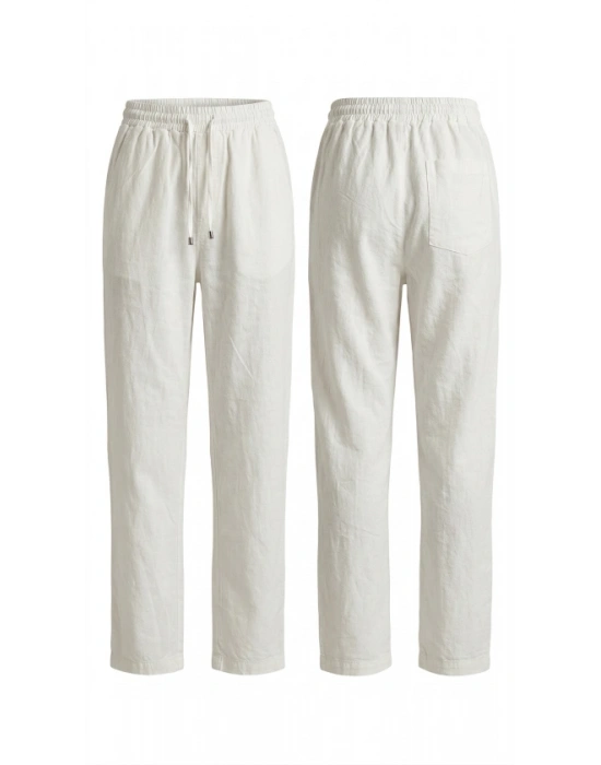 Erkek İç Göstermez Yıkamalı Keten Pantolon