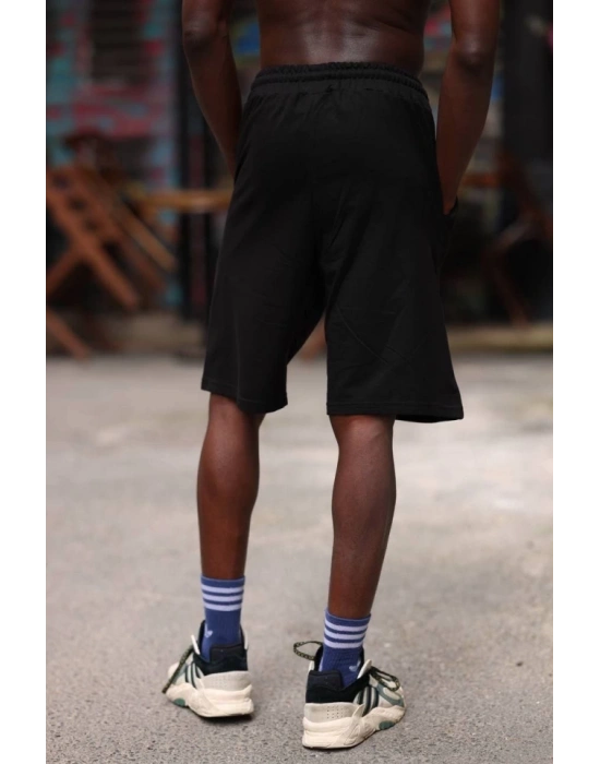 Erkek İki İplik Cepli Şort  iyah