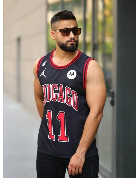 Erkek İki İplik Dijital Baskılı Tshirt  iyah