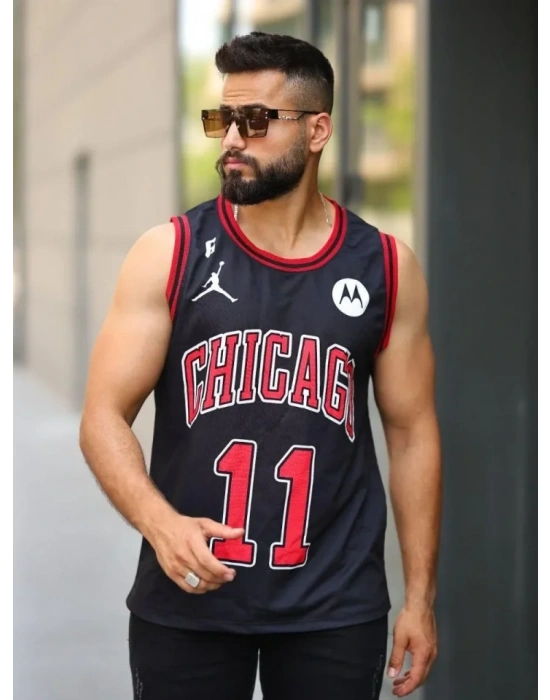 Erkek İki İplik Dijital Baskılı Tshirt  iyah