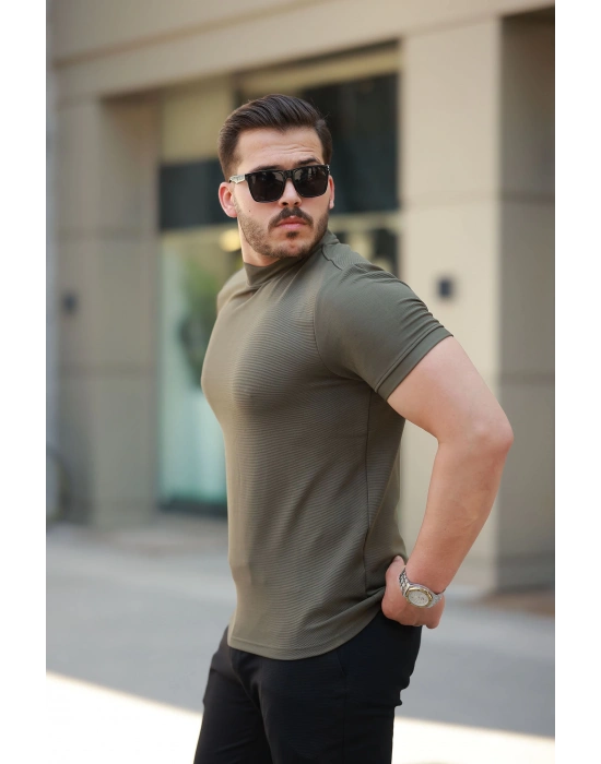 Erkek Yarım Balıkçı Yaka Kısa Kollu Tshirt