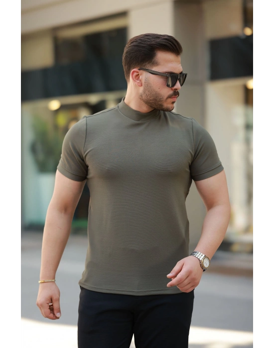 Erkek Yarım Balıkçı Yaka Kısa Kollu Tshirt