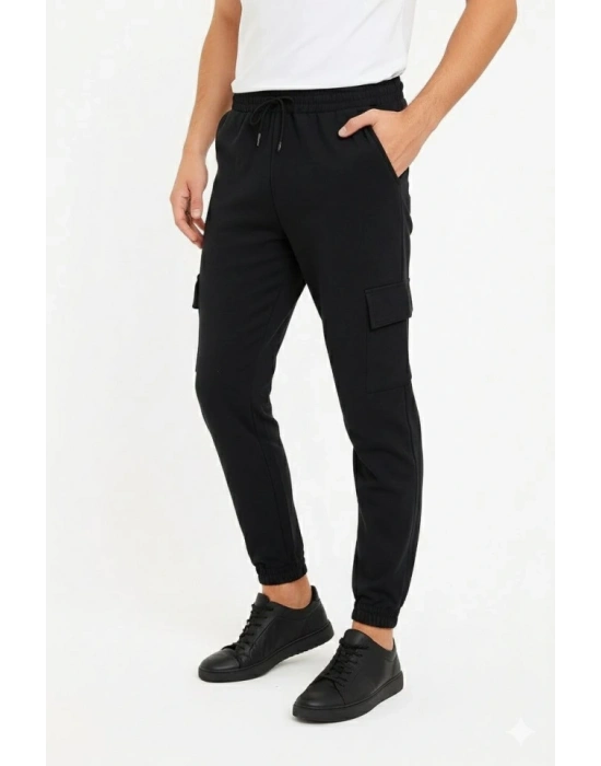 Erkek iyah Jogger Eşofman Altı Rahat Kalıp, Kargo Cepli, astikli Paça, Günlük por Pantolon  iyah