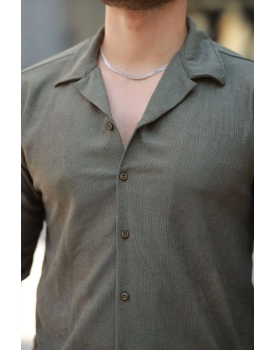 Erkek Kadife Dokulu Uzun Kollu Gömlek