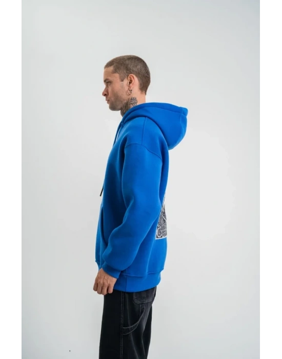 Erkek Kapşonlu Double Oversize Dijital Patchli weathirt  avi