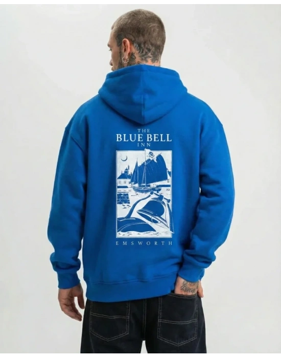 Erkek Kapüşonlu Double Oversize Üç İplik Pamuklu Deniz Yelken Baskılı Kanguru  aks avisi