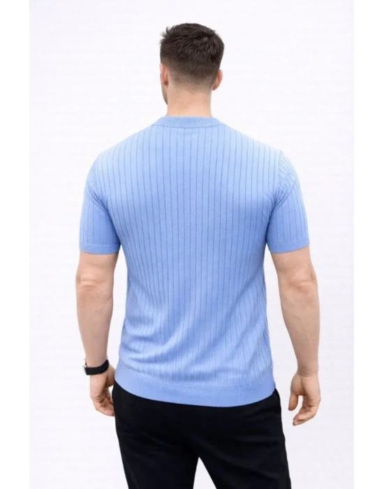 Erkek Kısa Kol Fitilli Triko Thirt Yazlık Hakim Yaka Tişört  Bebek avisi