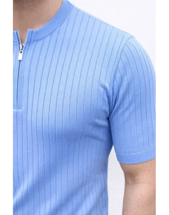 Erkek Kısa Kol Fitilli Triko Thirt Yazlık Hakim Yaka Tişört  Bebek avisi