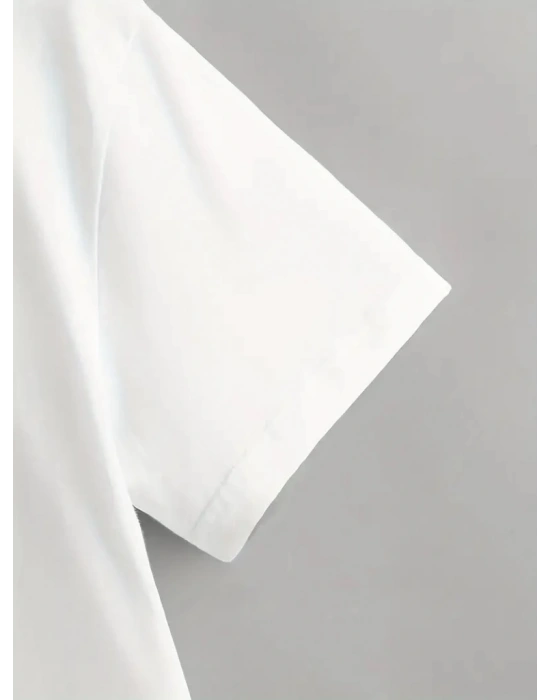 Erkek Kısa Kollu Bisiklet Yaka Baskılı Süprem Tişört