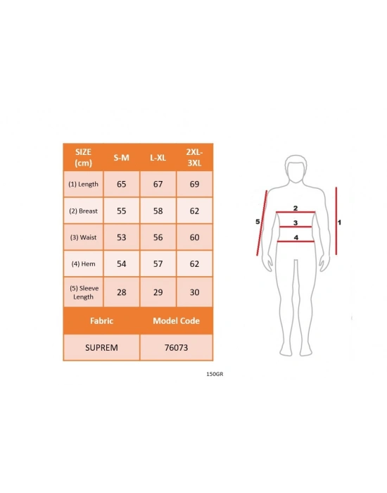 Erkek Kısa Kollu Bisiklet Yaka Baskılı Süprem Tişört