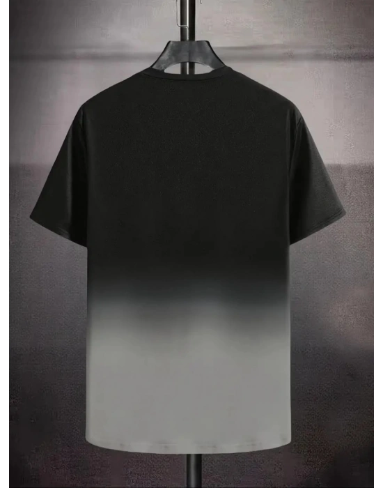 Erkek Kısa Kollu Bisiklet Yaka Baskılı Süprem Tshirt