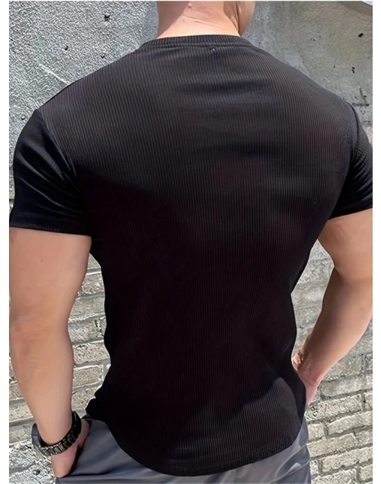 Erkek Kısa Kollu Bisiklet Yaka Burgu Tişört