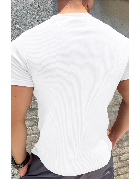 Erkek Kısa Kollu Bisiklet Yaka Burgu Tişört