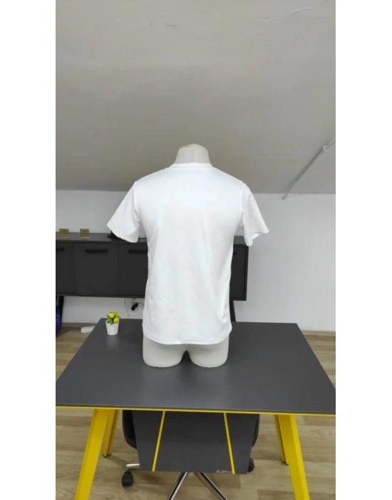 Erkek Kısa Kollu Bisiklet Yaka Burgu Tişört