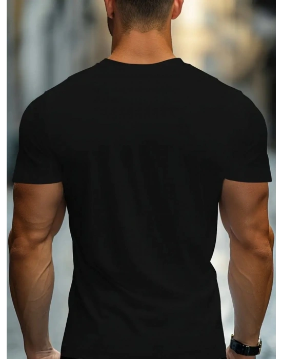 Erkek Kısa Kollu Bisiklet Yaka çok Renkli Viskon Tişört