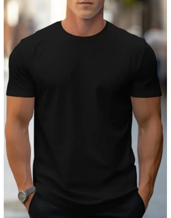 Erkek Kısa Kollu Bisiklet Yaka Iki Iplik Tişört