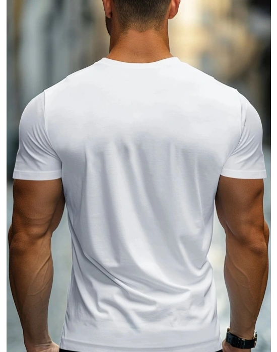 Erkek Kısa Kollu Bisiklet Yaka Viskon Tişört