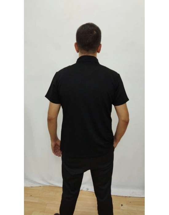 Erkek Kısa Kollu Hakim Yaka önü Düğmeli Viskon Bluz