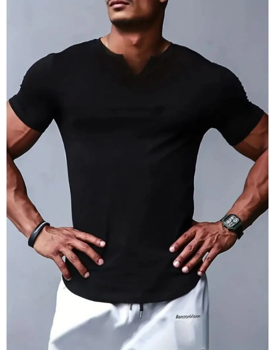 Erkek Kısa Kollu V Yaka Süprem Tshirt