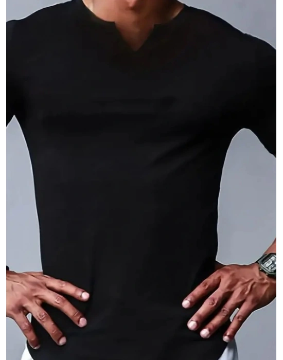 Erkek Kısa Kollu V Yaka Süprem Tshirt