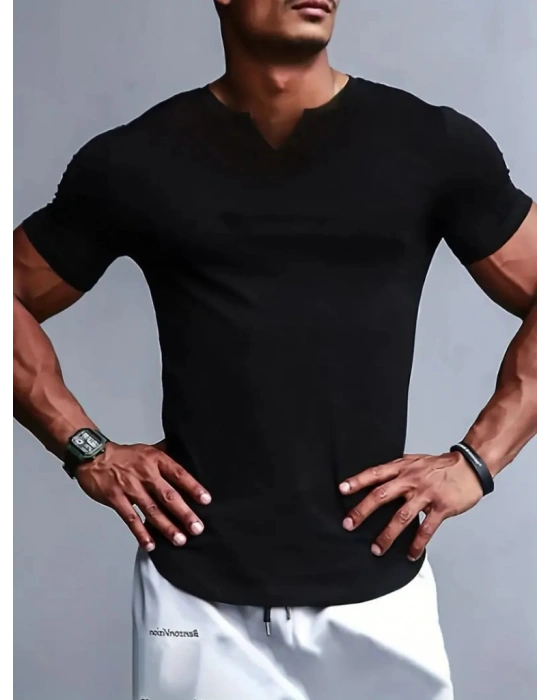 Erkek Kısa Kollu V Yaka Süprem Tshirt