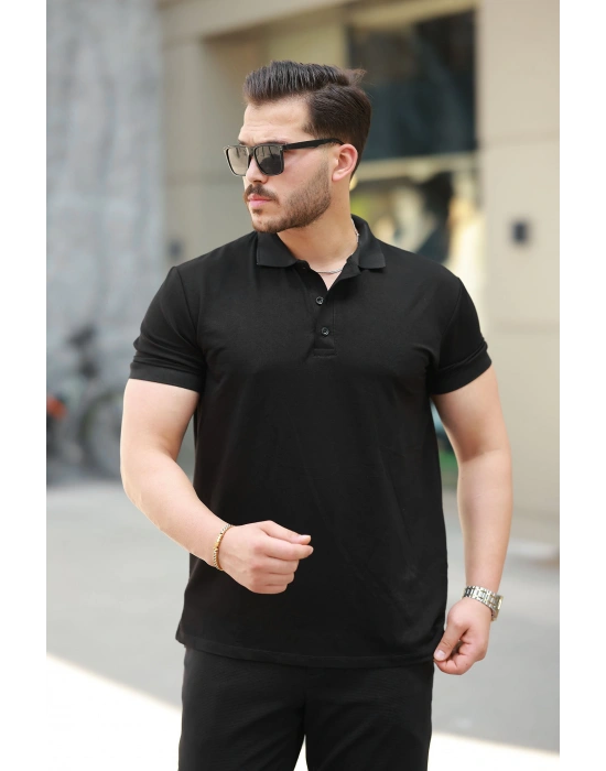 Erkek Kısa Kollu Yakalı Viskon Iki Iplik Erkek Tişört