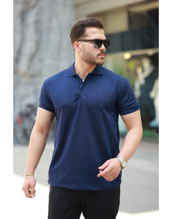 Erkek Kısa Kollu Yakalı Viskon Iki Iplik Erkek Tişört