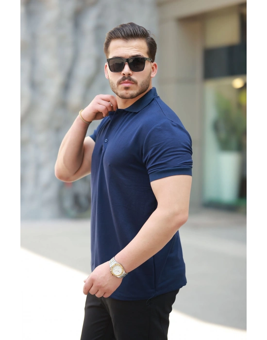 Erkek Kısa Kollu Yakalı Viskon Iki Iplik Erkek Tişört