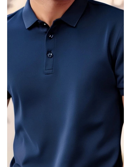 Erkek Kısa Kollu Yakalı Viskon Iki Iplik Erkek Tişört