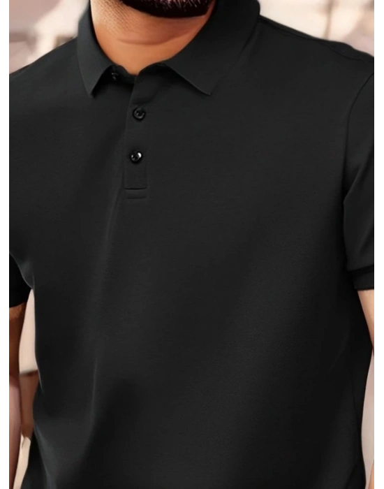 Erkek Kısa Kollu Yakalı Viskon Iki Iplik Erkek Tişört