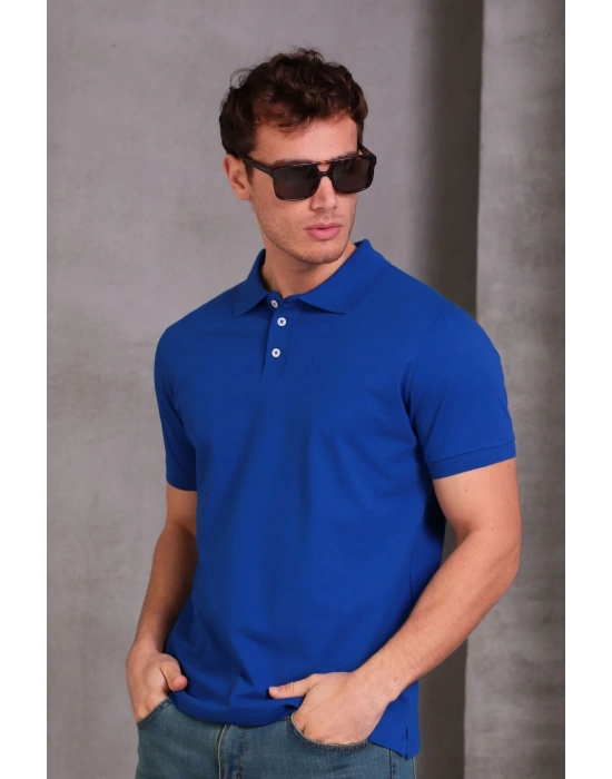 Erkek lim Fit Pamuklu Yumuşak Doku Nefes Alan Kumaş Yakalı Tişört