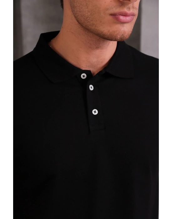 Erkek lim Fit Pamuklu Yumuşak Doku Nefes Alan Kumaş Yakalı Tişört