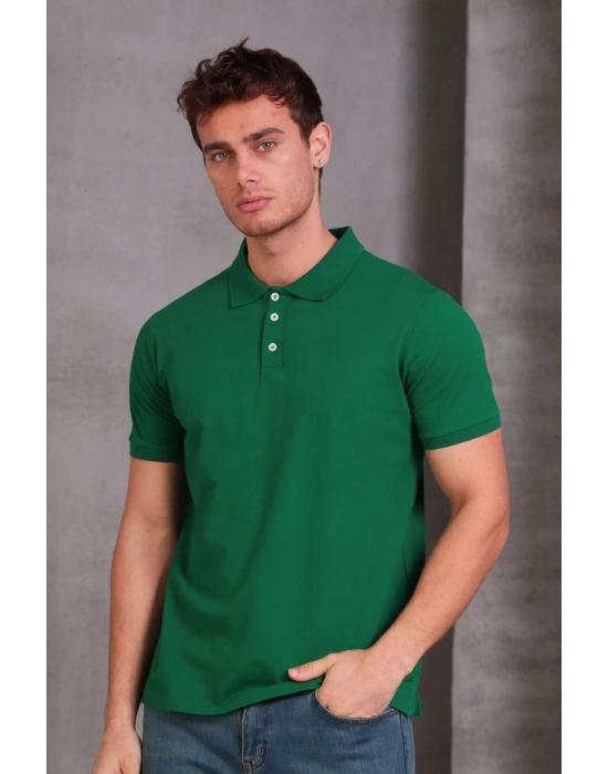 Erkek lim Fit Pamuklu Yumuşak Doku Nefes Alan Kumaş Yakalı Tişört