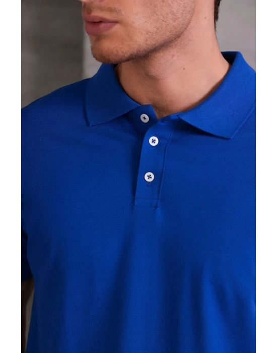 Erkek lim Fit Pamuklu Yumuşak Doku Nefes Alan Kumaş Yakalı Tişört