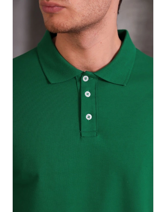 Erkek lim Fit Pamuklu Yumuşak Doku Nefes Alan Kumaş Yakalı Tişört