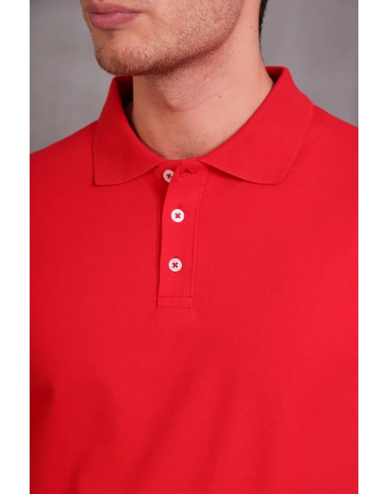 Erkek Slim Fit Pamuklu Yumuşak Doku Nefes Alan Kumaş Yakalı Tişört