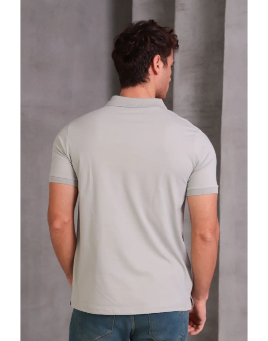 Erkek lim Fit Pamuklu Yumuşak Doku Nefes Alan Kumaş Yakalı Tişört