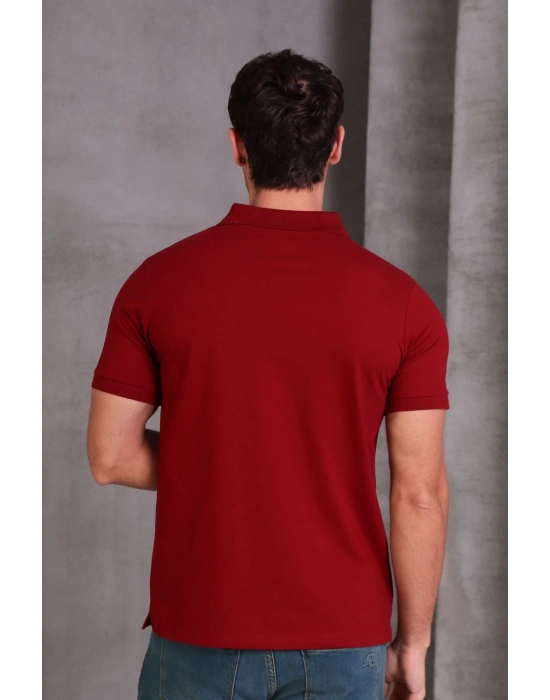 Erkek Slim Fit Pamuklu Yumuşak Doku Nefes Alan Kumaş Yakalı Tişört