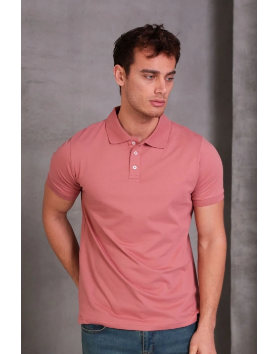 Erkek lim Fit Pamuklu Yumuşak Doku Nefes Alan Kumaş Yakalı Tişört