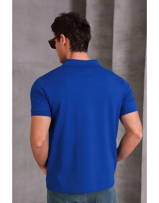 Erkek lim Fit Pamuklu Yumuşak Doku Nefes Alan Kumaş Yakalı Tişört