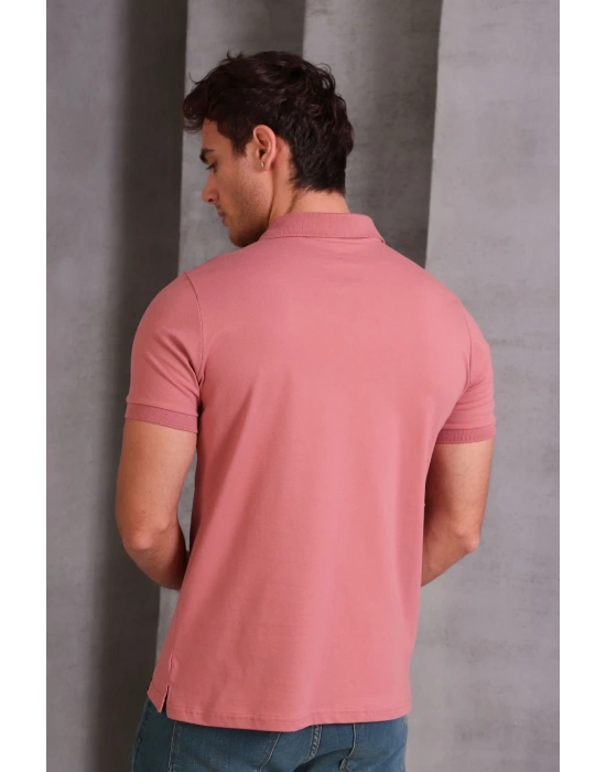 Erkek lim Fit Pamuklu Yumuşak Doku Nefes Alan Kumaş Yakalı Tişört