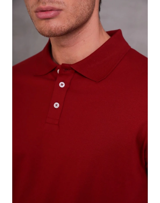 Erkek Slim Fit Pamuklu Yumuşak Doku Nefes Alan Kumaş Yakalı Tişört