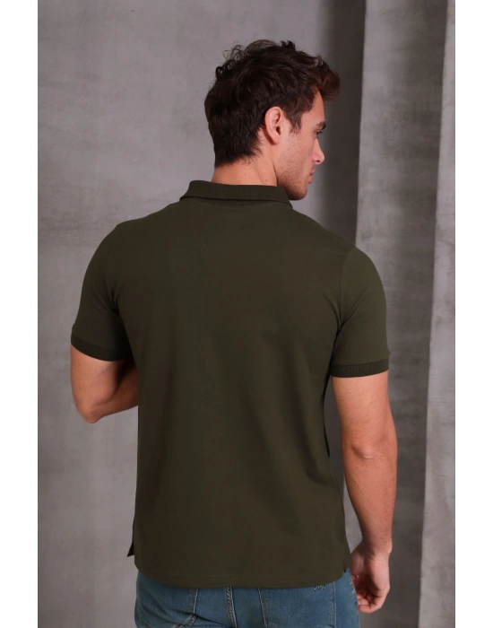 Erkek lim Fit Pamuklu Yumuşak Doku Nefes Alan Kumaş Yakalı Tişört