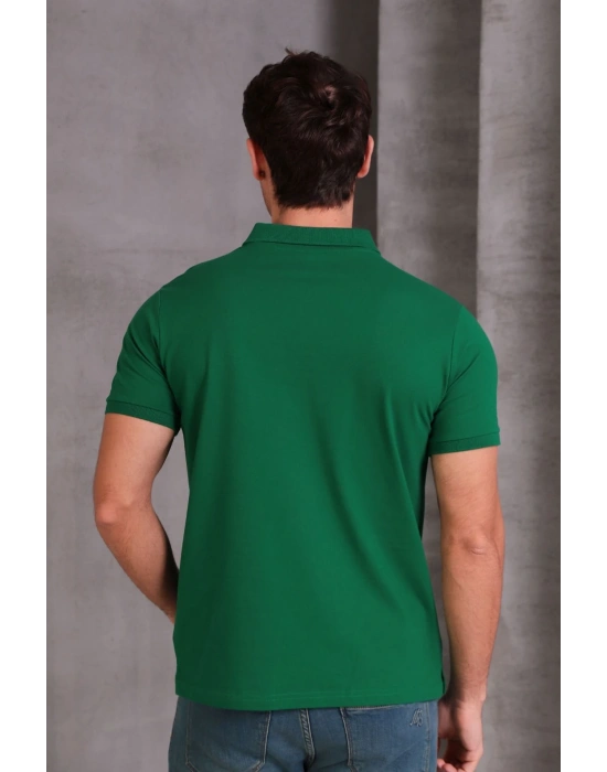 Erkek lim Fit Pamuklu Yumuşak Doku Nefes Alan Kumaş Yakalı Tişört