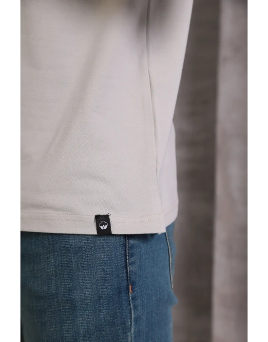 Erkek lim Fit Pamuklu Yumuşak Doku Nefes Alan Kumaş Yakalı Tişört