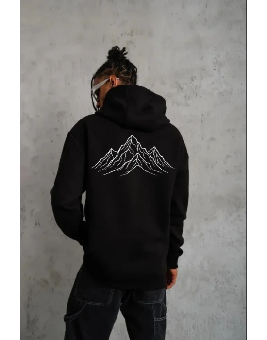 Erkek Nihilist Penguen Özel Tasarım Oversize Kapüşonlu weatshirt  iyah