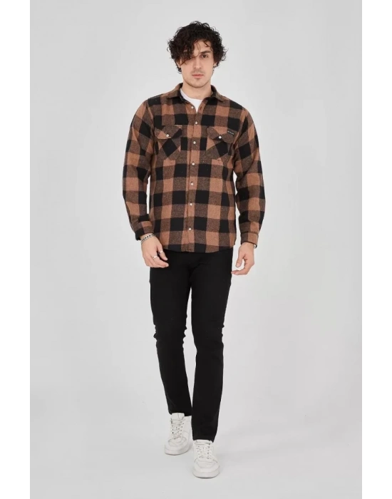 Erkek Oduncu Gömlek  Kahverengi