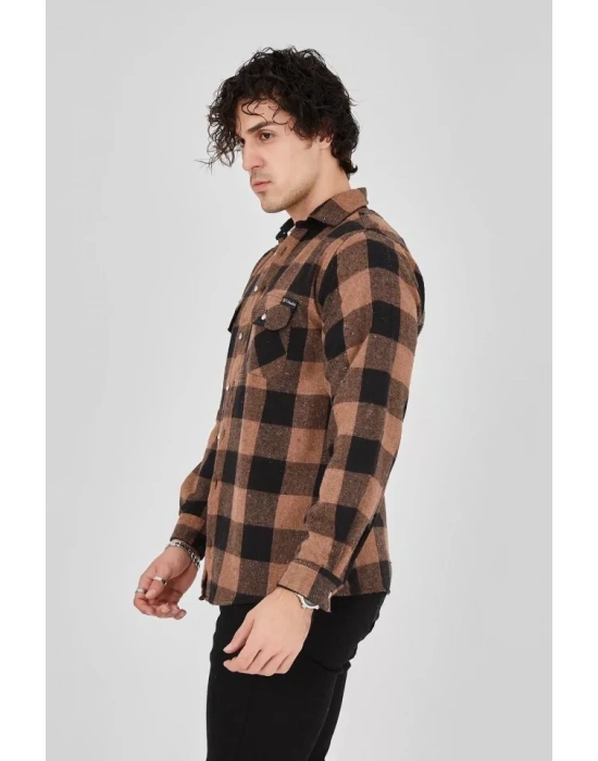Erkek Oduncu Gömlek  Kahverengi