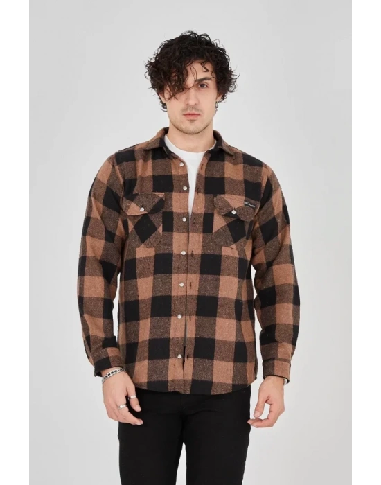 Erkek Oduncu Gömlek  Kahverengi