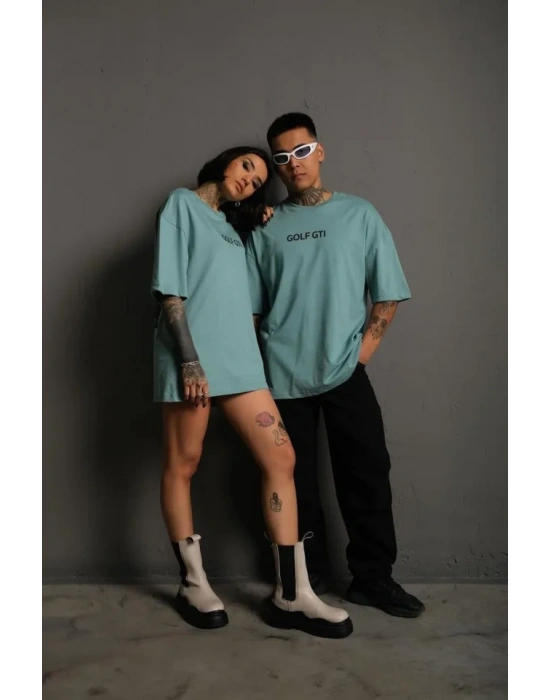Erkek Oversize Baskılı Tişört – Golf GTI Retro Araba Desenli, Ön  Arka Dijital Baskı, okak odası til  int Yeşili